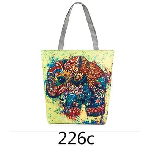 Elephant Printed Beach Bag