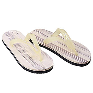 Wood Flat Wedge Flip Flops